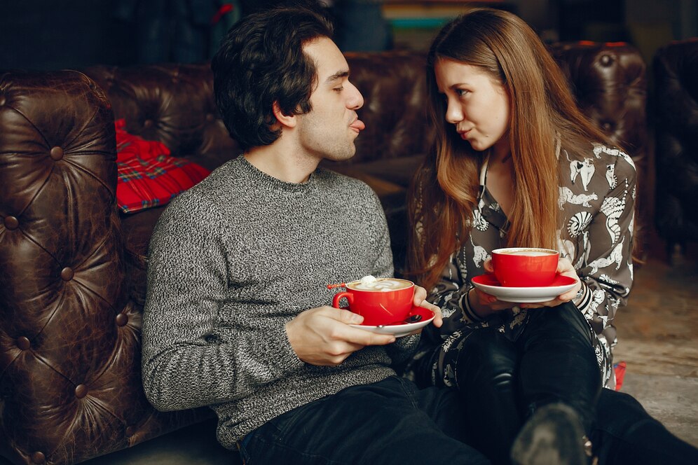Cute couple spend time