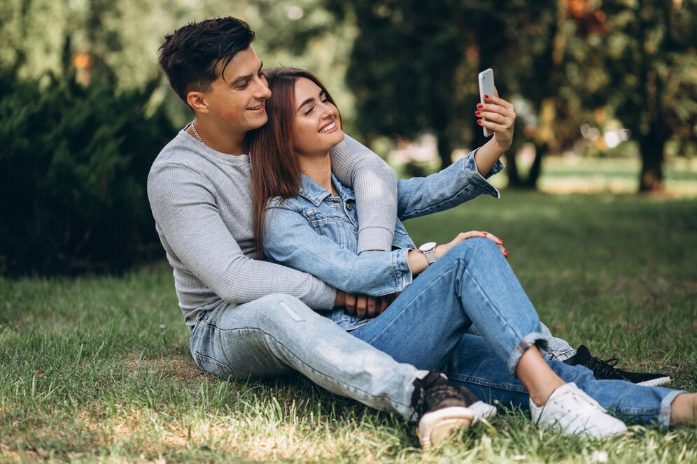 Young couple sitting
